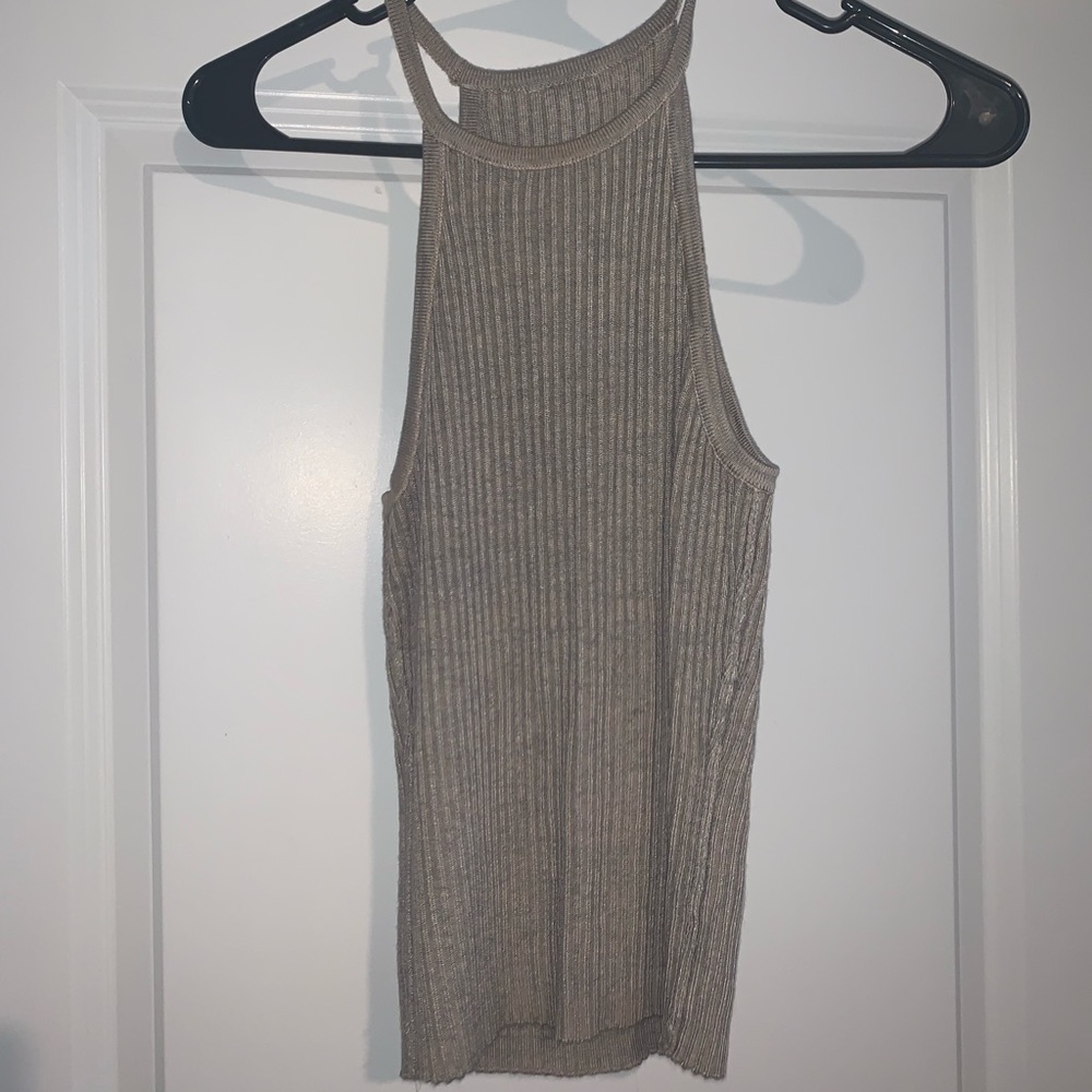 Taupe High Neck Tank